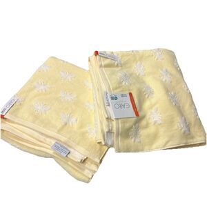 Caro Home 100% Cotton Bath Towel 2Pc Yellow White Bumble Bee